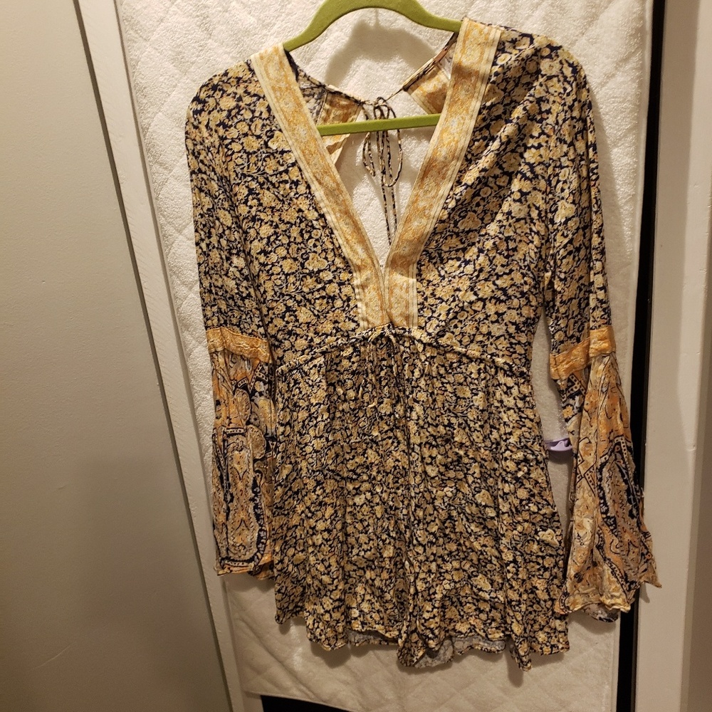 Free people bell sleeve romper